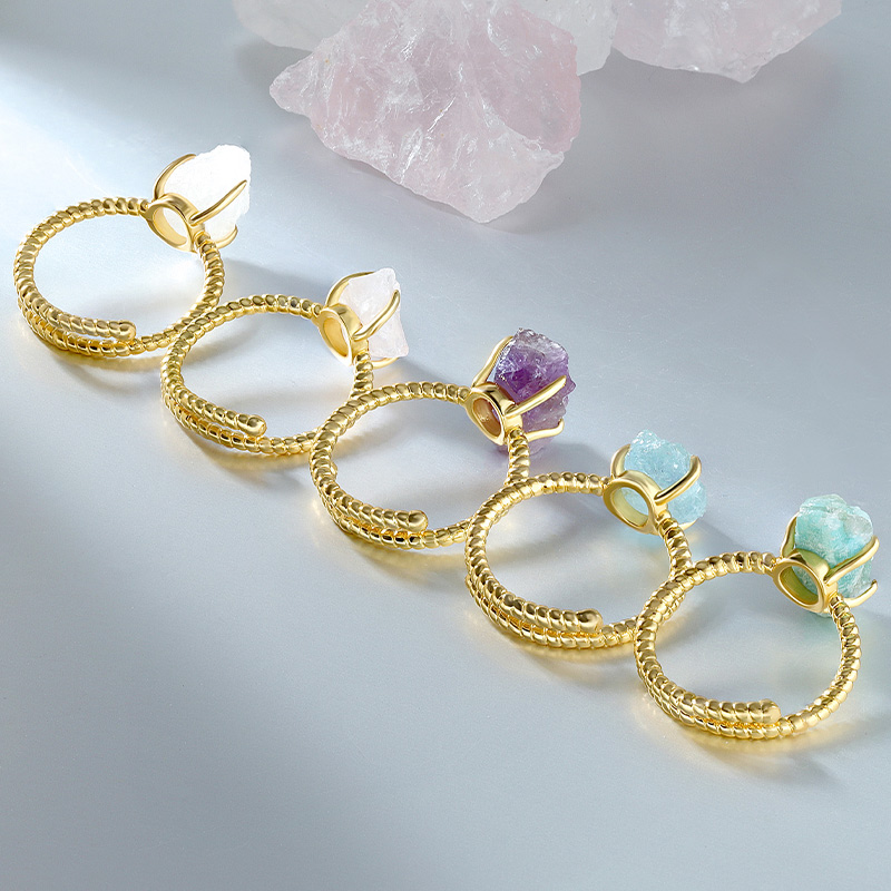 Irregular Hexagon Amethyst Ring 9