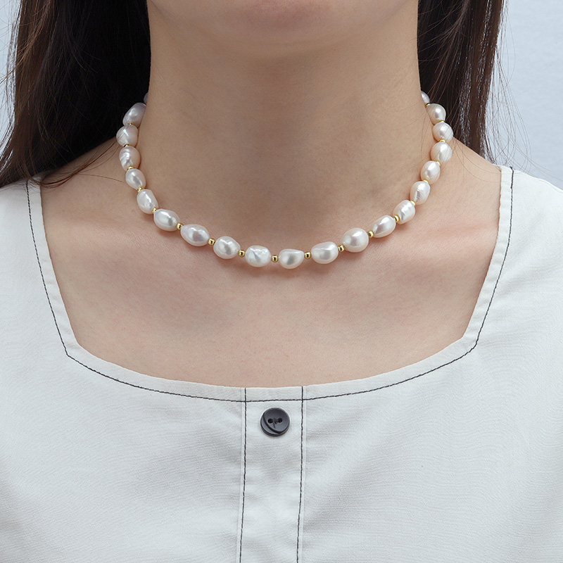 9 10mm Baroque Pearl Choker Necklace 5