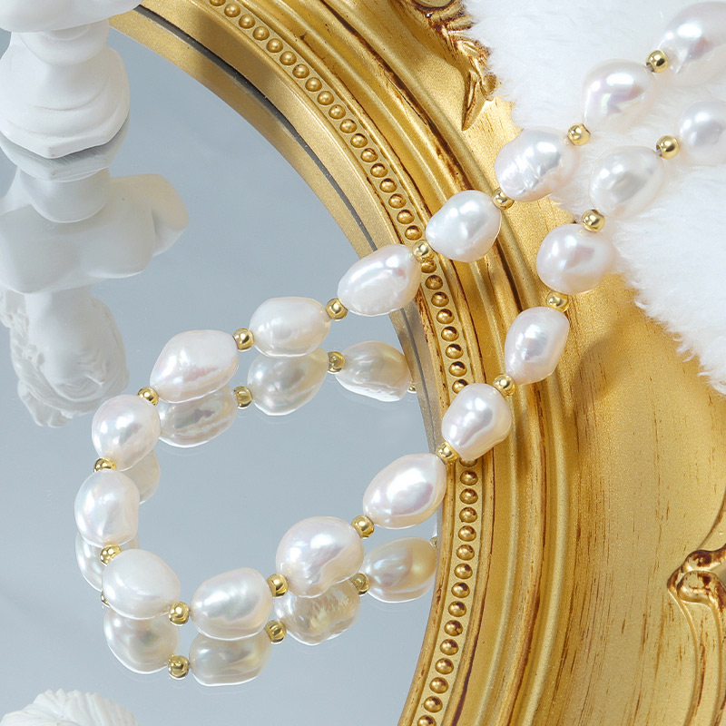 9 10mm Baroque Pearl Choker Necklace 3