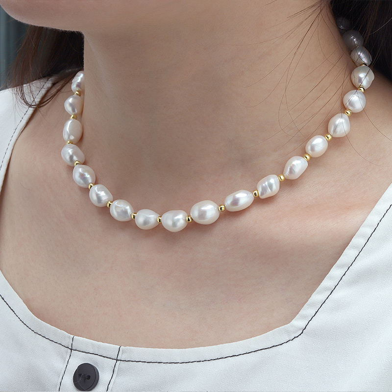 9 10mm Baroque Pearl Choker Necklace 7