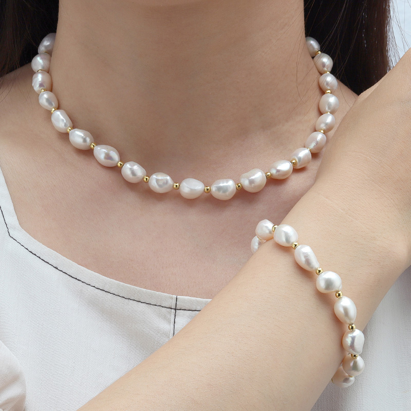 9 10mm Baroque Pearl Choker Necklace 6