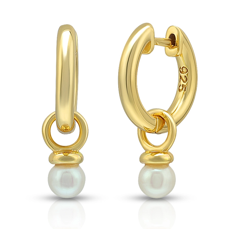 Pearl Drop Hoops 1