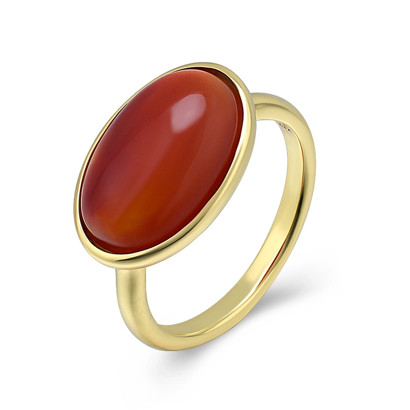 Oval Rhodochrosite Agate Ring 1
