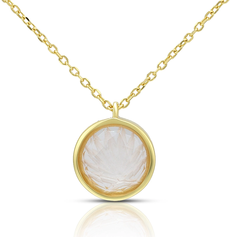 Japanese Kiriko Rose Quartz Pendant Necklace 1