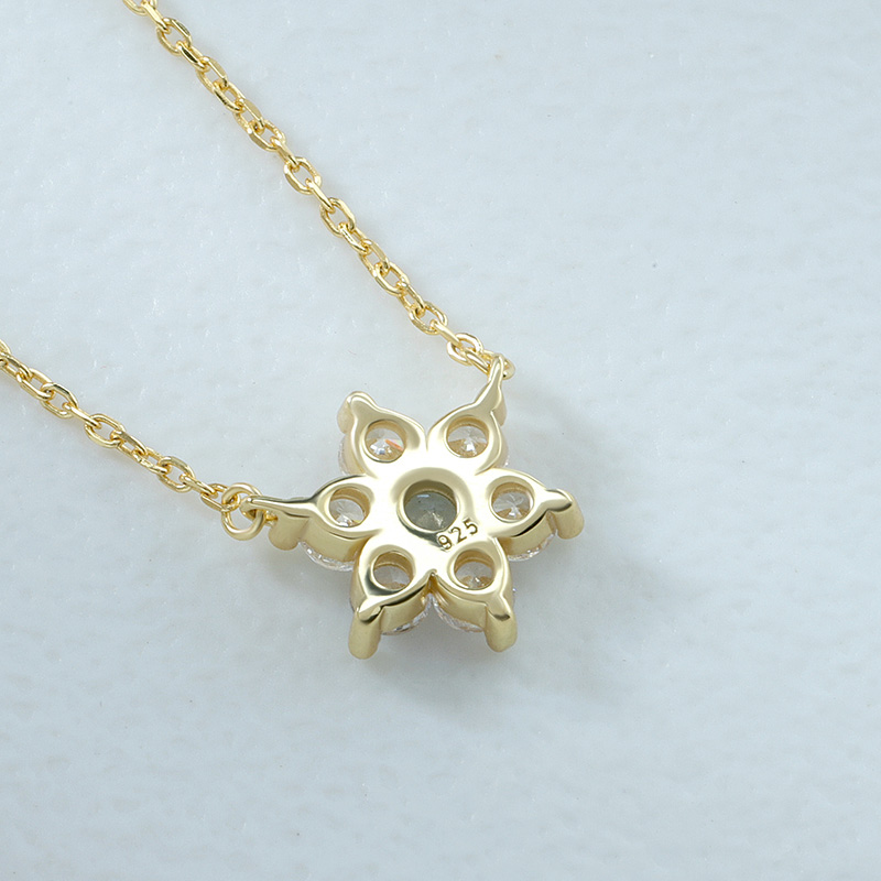 Sky Blue Sapphire Flower Necklace 4