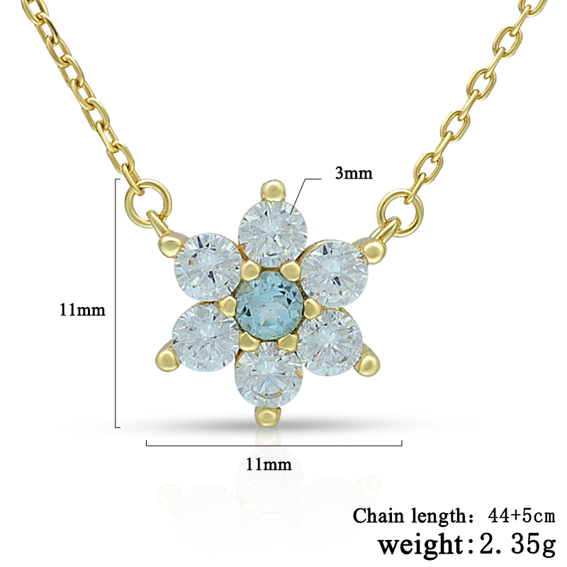 Sky Blue Sapphire Flower Necklace 8