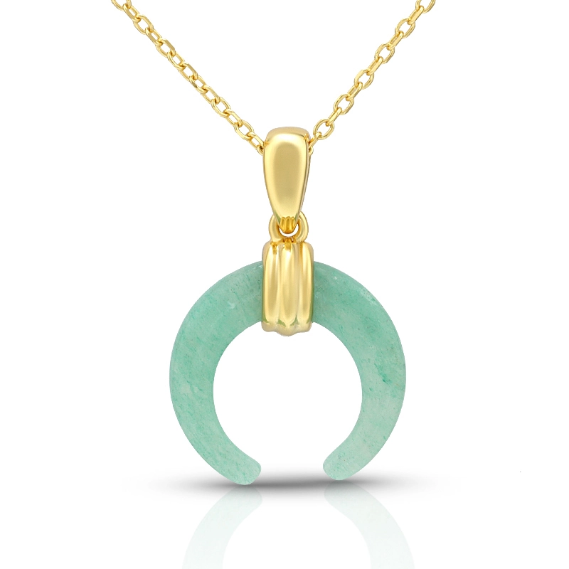 Moon Chrysoprase Pendant Necklace 1