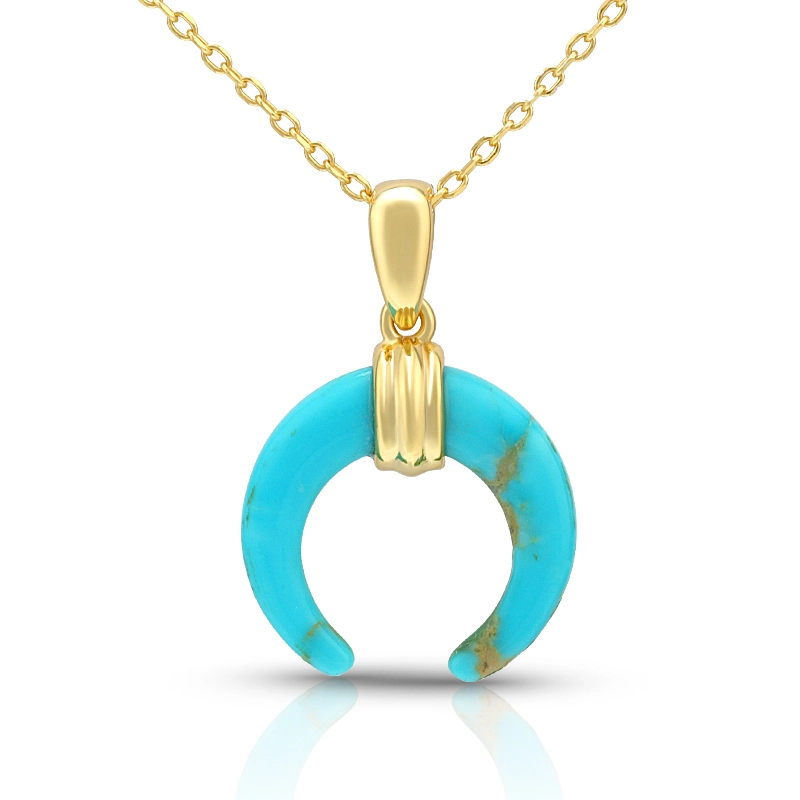 Moon Turquoise Pendant Necklace 1