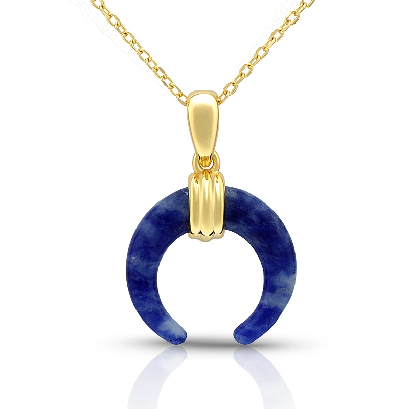 Moon Lapis Lazuli Pendant Necklace 1