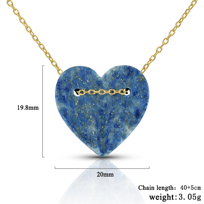 Lapis Lazuli Folded Heart Necklace 5