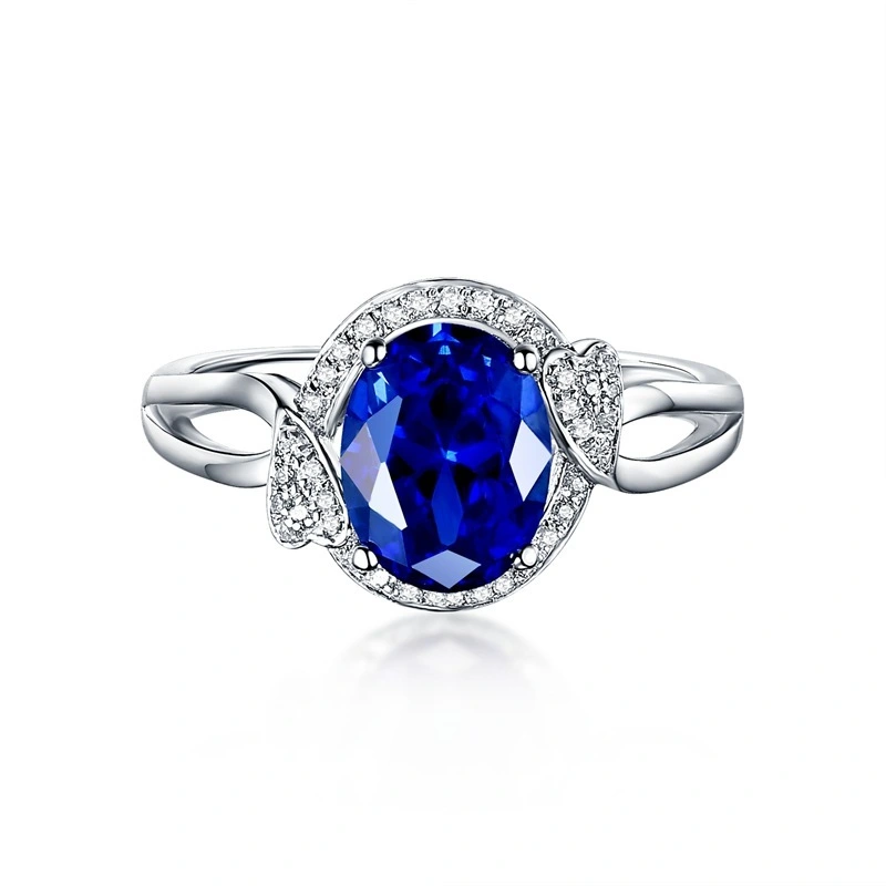 Wholesale 18K White Gold Genuine Tanzanite Jewelry Diamond Stone Ring 1