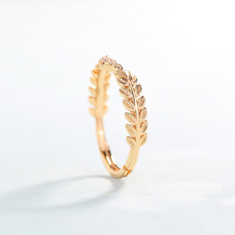 Customs 925 Sterling Silver Leaves Style Gold Plating Ring Jewelry For Woman 2