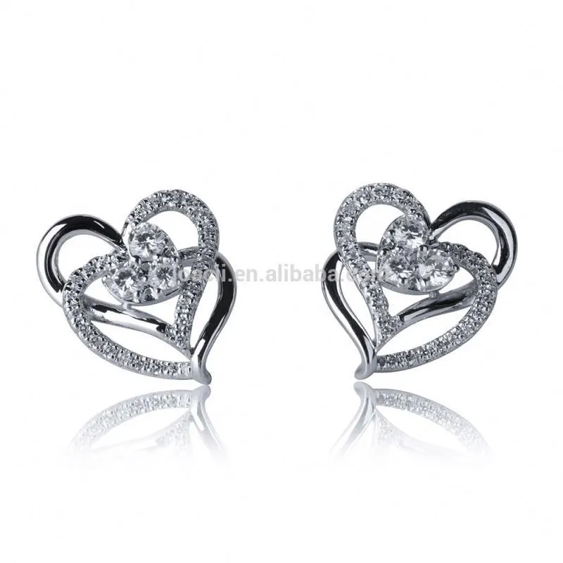 Twined Heart Silver Jewelry Earrings Top Design With Boucle Oreille 1