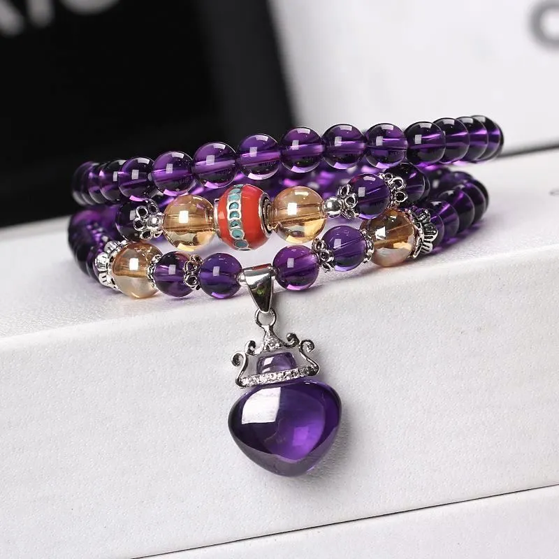 Joacii Amethyst Jewelry S925 Sterling Silver Perfume Bottle Pendant Bracelets With Armilla 1