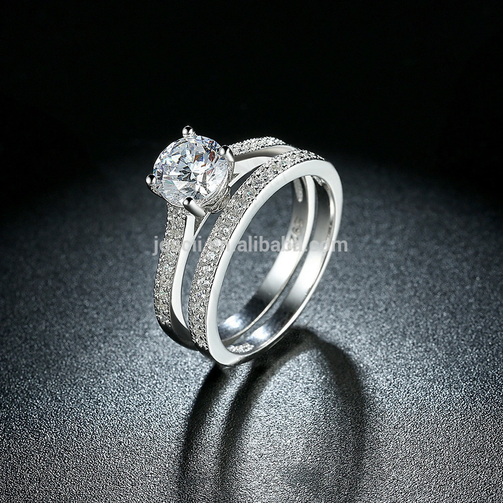 Eternal Love Couple Silver Cubic Zirconia Ring Sets 1