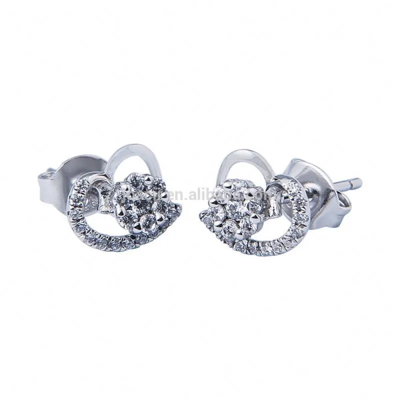 Sterling Silver Stud Single Stone Earring Designs With Nainen Koruja 1