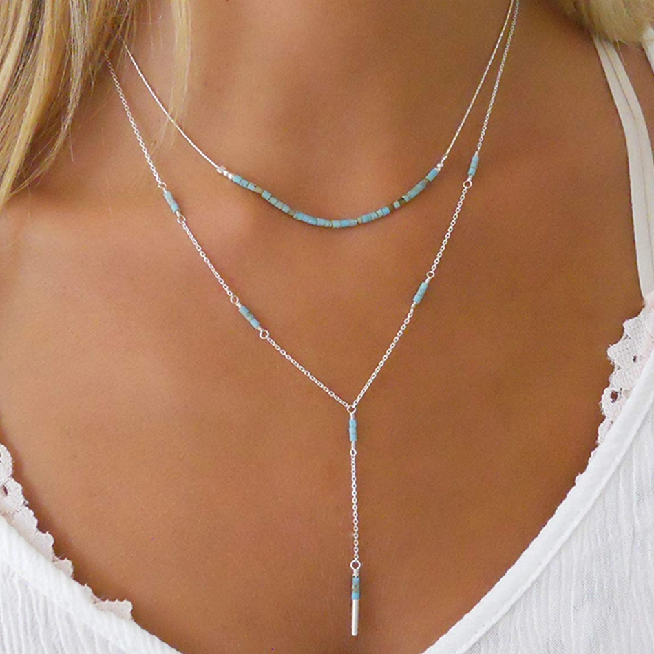 Custom Pearl Type 925 Sterling Silver Modern Design Long Layering Choker Necklace Jewelry 1