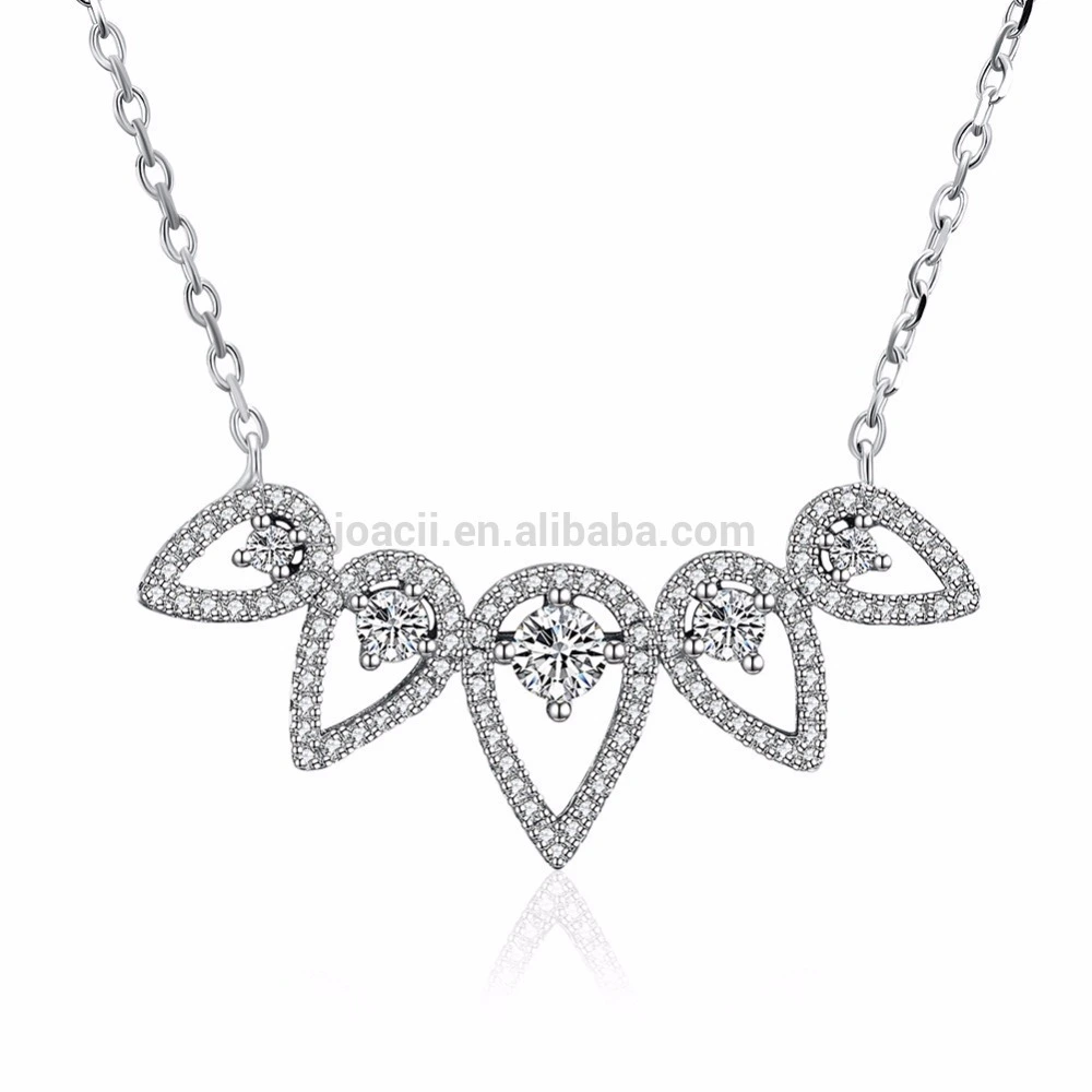 Water Drop Design Cubic Zircon Pendant for Sterling Silver Necklace 1
