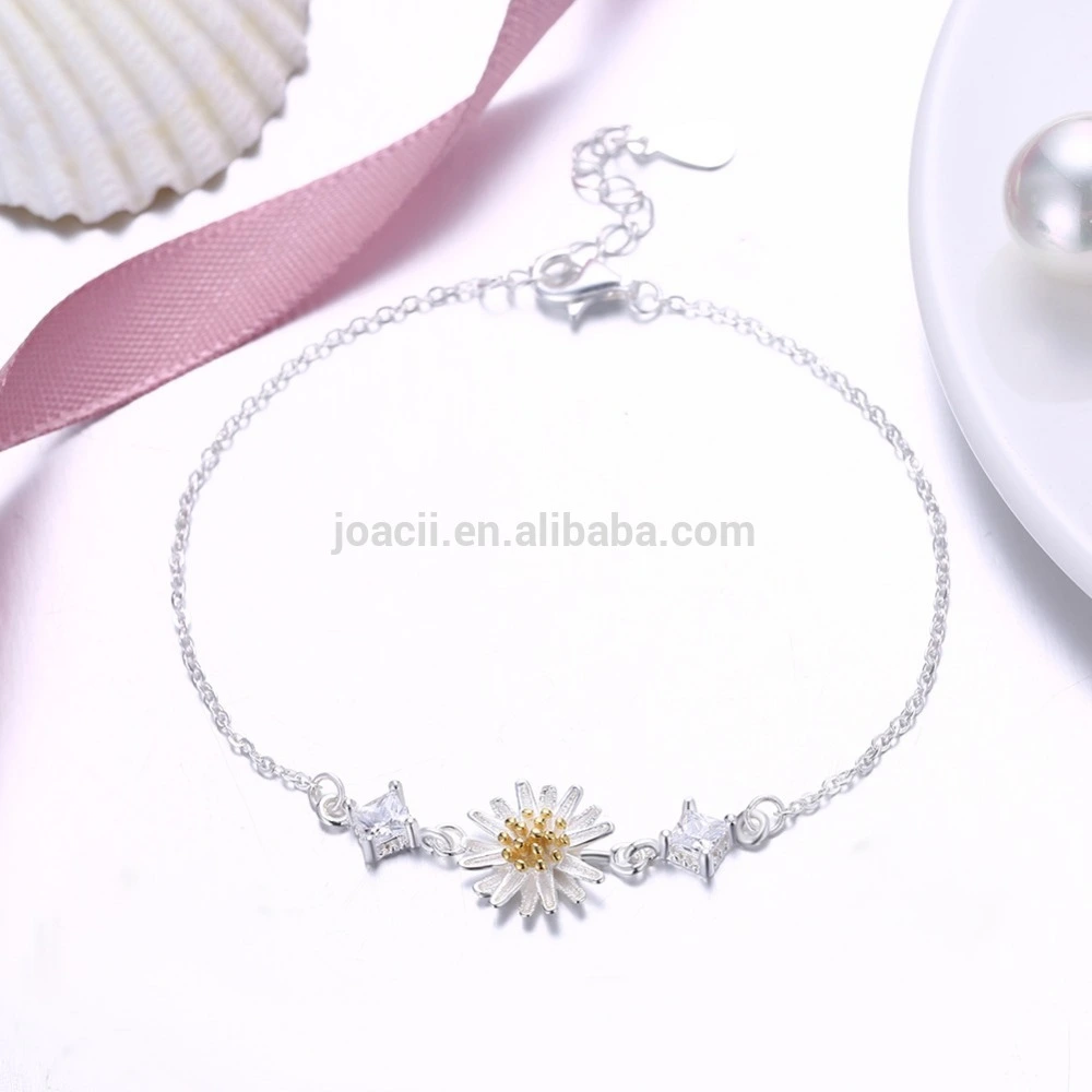 Sweet Daisy design chain link bracelet for women jewelry 1