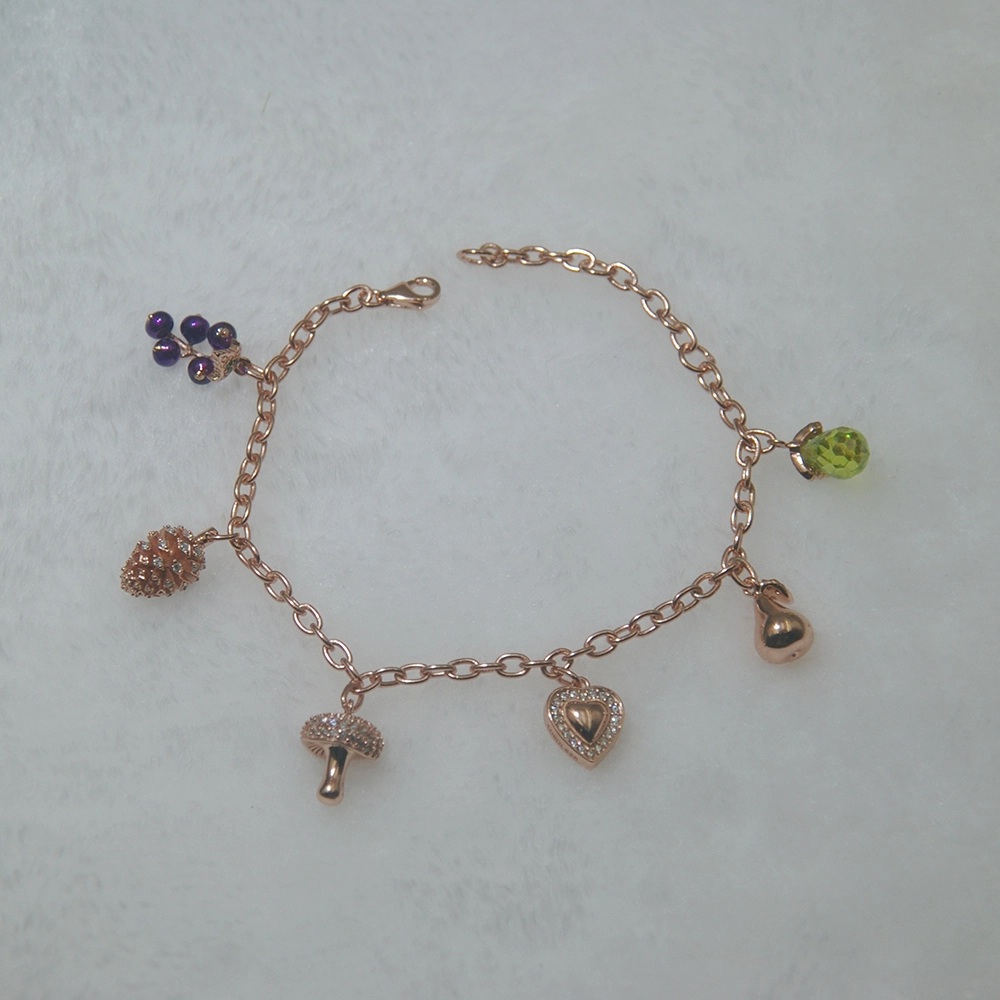 Wholesale Different Shape Rose Gold Plated Chain Bracelet 1