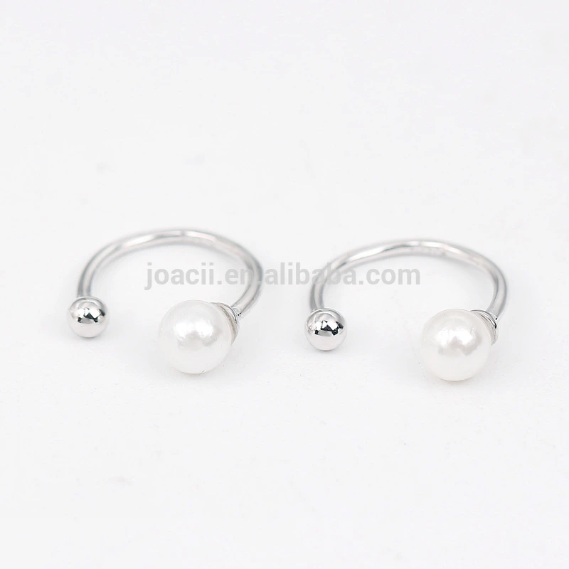 Joacii white gold plated earring with pearl design for women 1