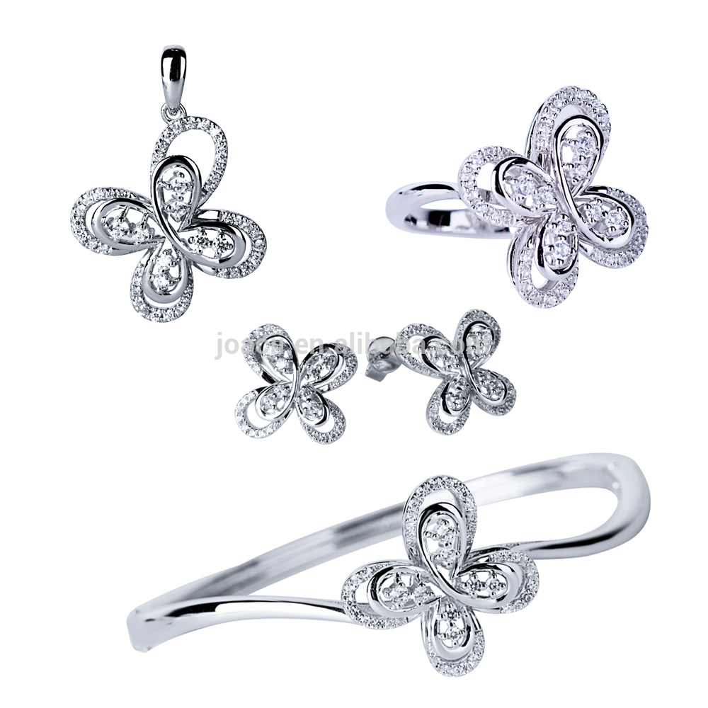 Joacii butterfly silver wholesale fashion luxury women jewelry set 1