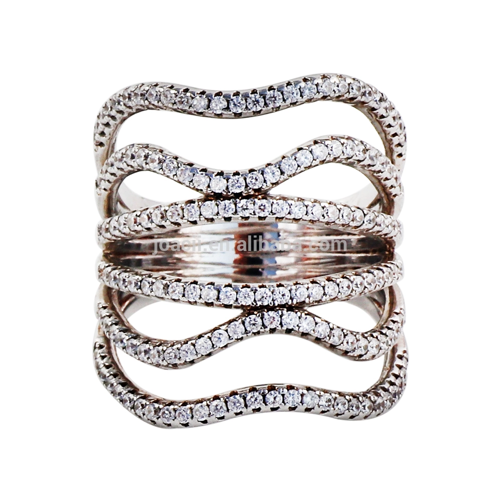 Joaci Silver Natural Diamond Steel Ring Stylish Finger Rings With Vergulde Sieraden 1
