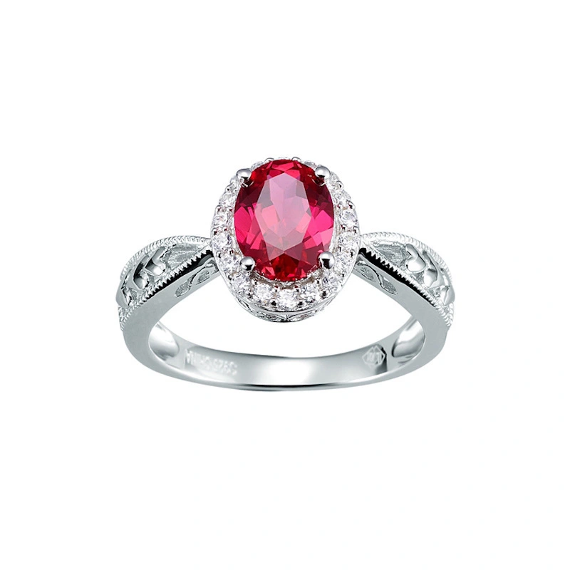 Fashion Stylish Red Corundum Waterdrop Design 925 Silver Women Engagement Jewelry Ring 1