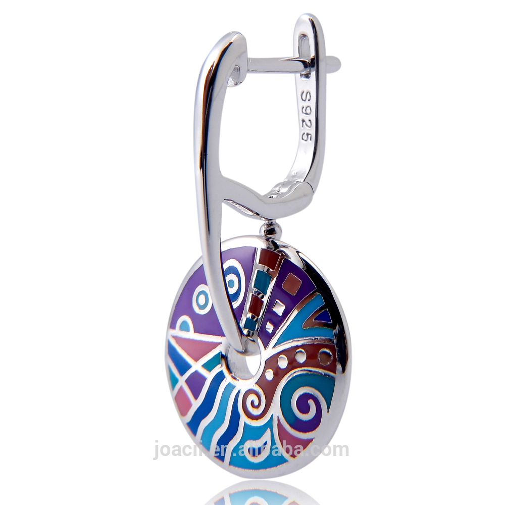 Joacii Colorful Enamel 925 Silver Jewelry Drop Earring with 18k Gold Plated for Girls and Women 1