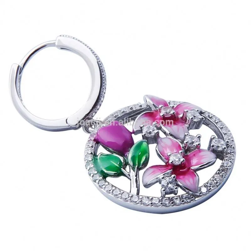 Joacii Fashion Beauty Flower Enamel Charm Earrings For Women And Girls With Mulier Jewelry 1