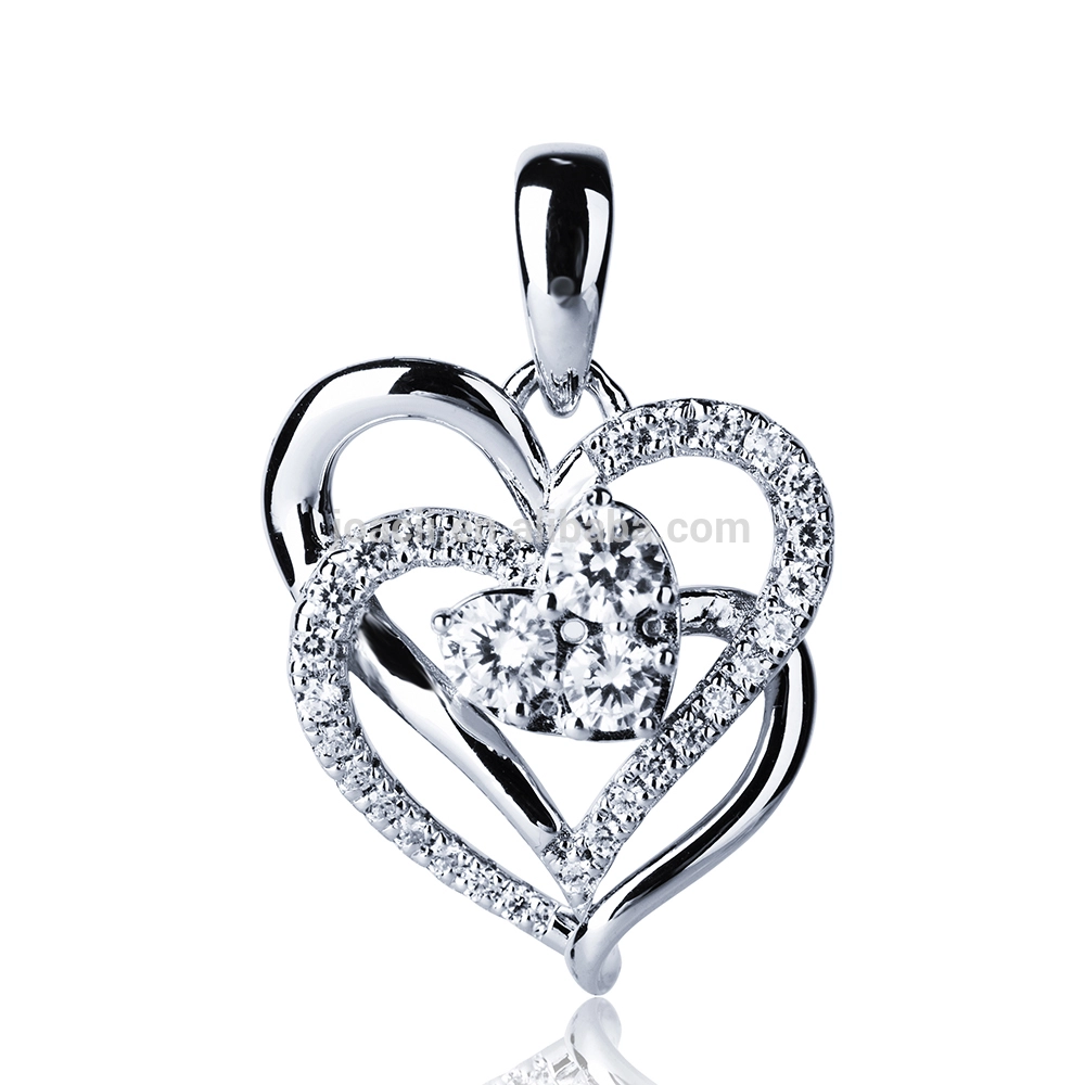 Joacii silver stone point pendant sterling heart pendants for women 1