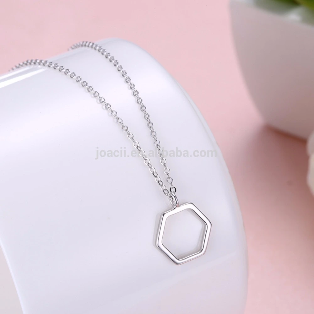 Joacii 925 sterling silver jewelry Simple style Pendants Rose Gold Plating Necklace 1
