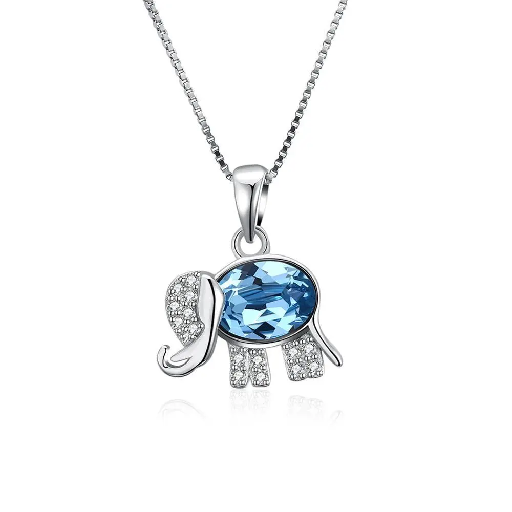 Personalized Cute Calf Elephant Women Silver Pendant Necklace 1