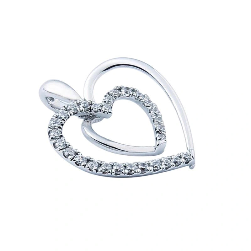 S925 Silver Heart Design Necklace Pendant For Women With Gioielli Placcati In Oro 1