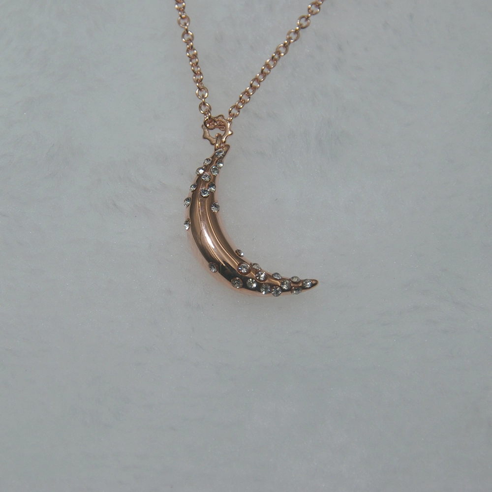 Joacii Wholesale 18K Rose Gold Plated Crescent Shaped Sterling Silver Necklace 1