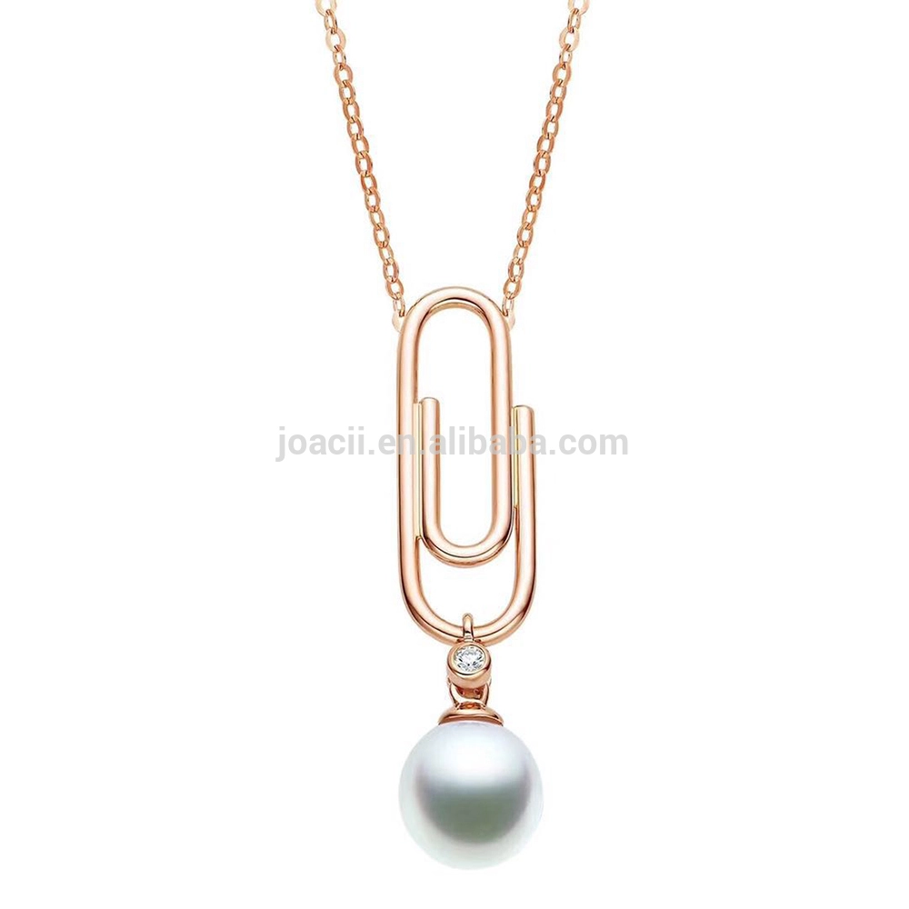 Joacii Women Jewelry Diamond Gemstone Big Real Ocean Pearl Clip 18K Gold Jewelry Pendant Necklace 1