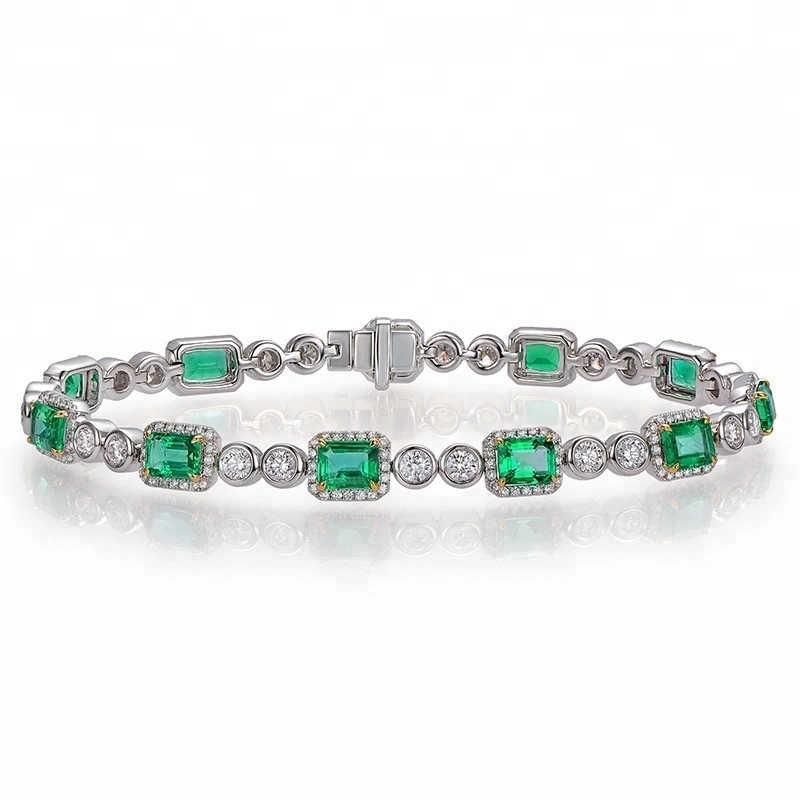 Joacii 925 Sterling Silver Zircon Tennis Bracelets Natural Jade Silver Bracelets 1