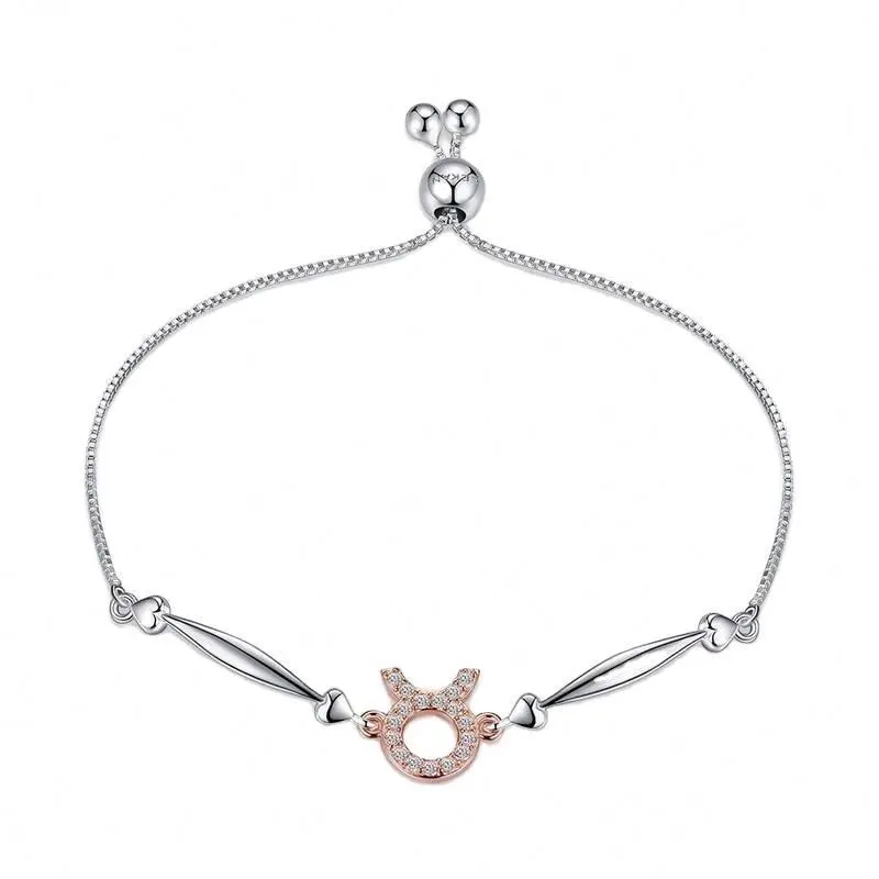 Joacii Fashion Jewelry Twelve Constellations Taurus Silver Bracelets With Pulseira 1