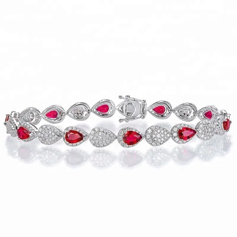 Joacii Women Simple Fashion Ruby Gemstone Tennis Bracelets For Sale With Armband 1