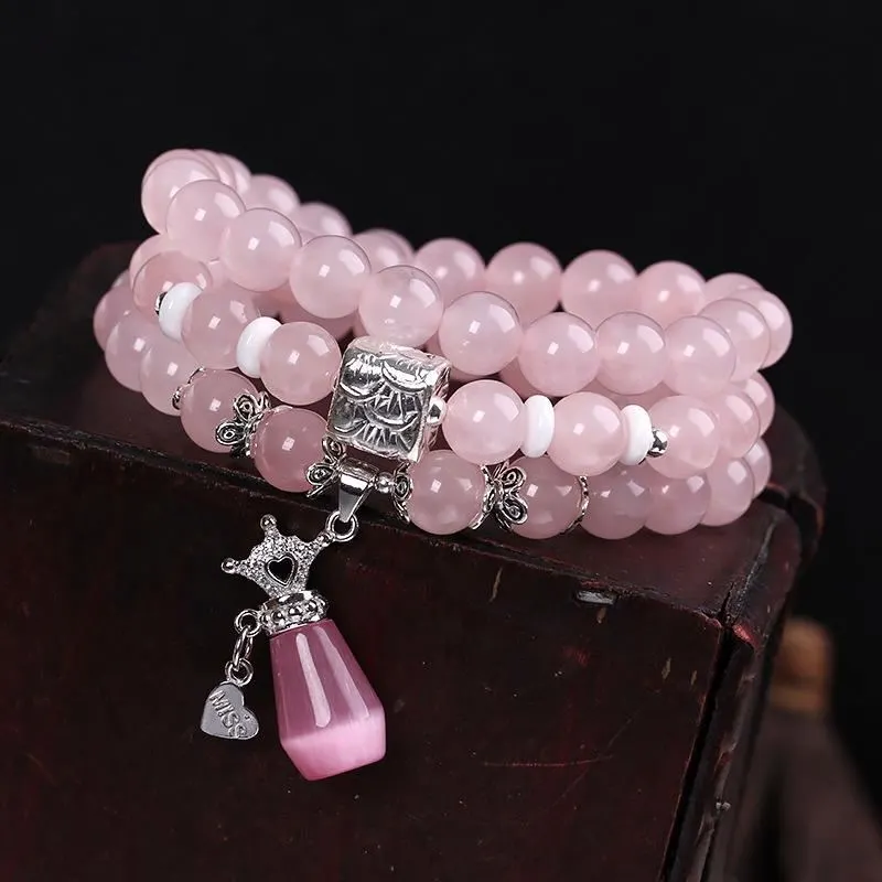 Wholesale Pink Crystal 925 Silver Bead Perfume Bracelet With Schmuck 1