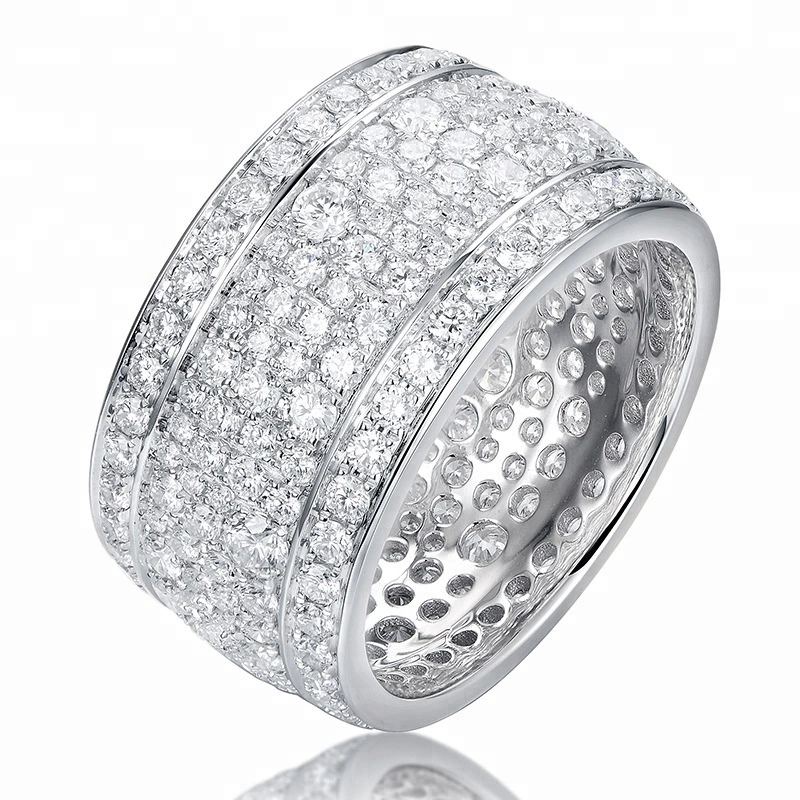 Joacii Iced Out S925 Sterling Diamond Ring Silver Rings For Women 1