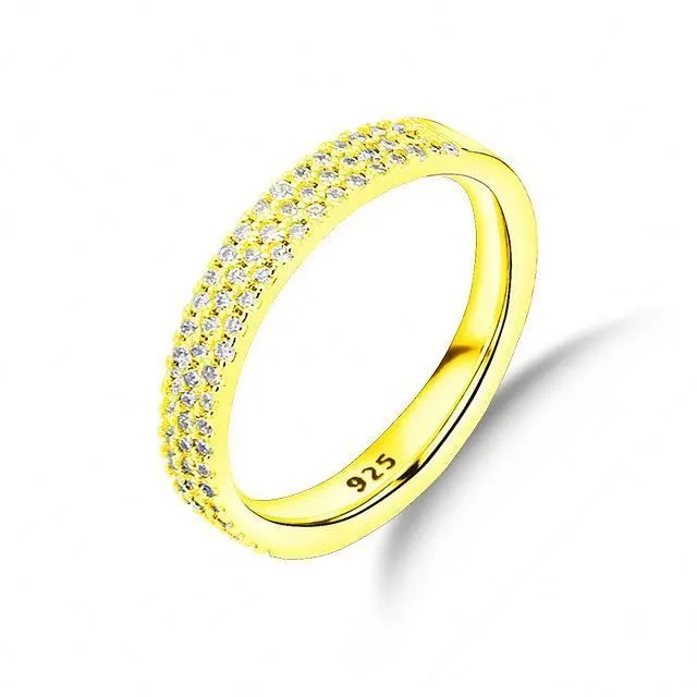 Wholesale Gold Plated Silver Zircon Band Ring Jewelry With Kullatut Korut 1