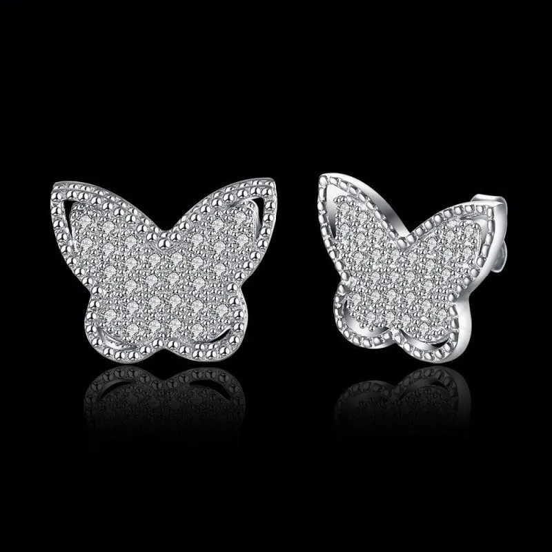 Butterfly Design Ladies' Cz Stud Earrings With Sieraden 1