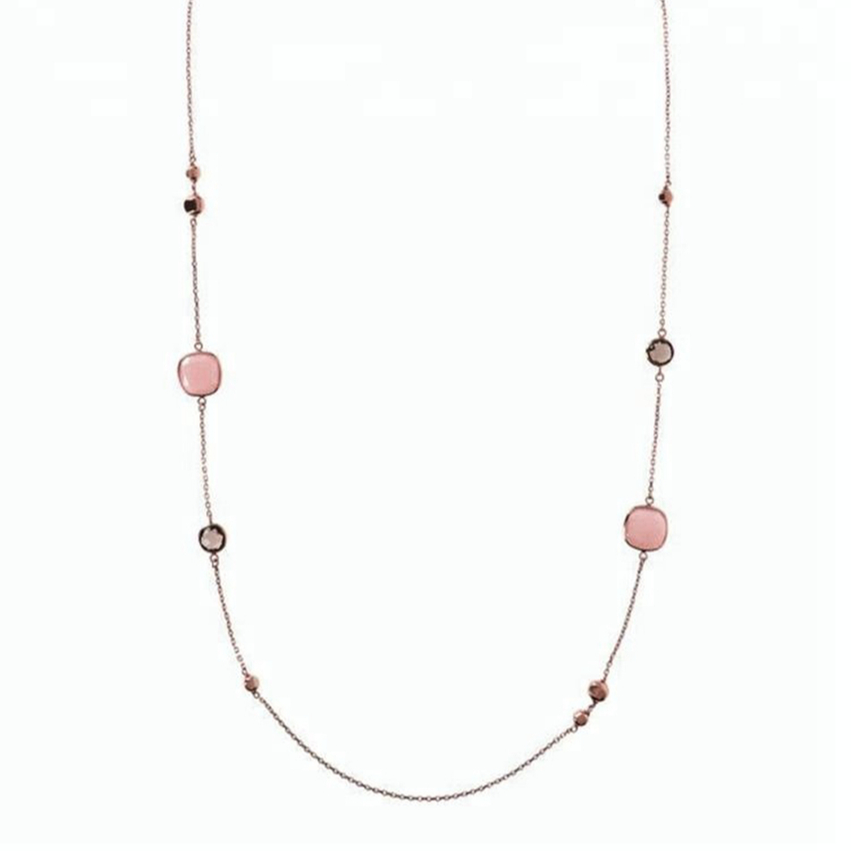 Custom Stone Brazilian 925 Sterling Silver Opal Long Jewelry Women Jewellery Necklace 1