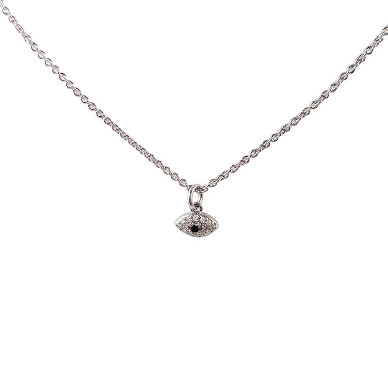 Latest White Gold Diamond Collarbone Silver 925 Eye Necklace With Collier 1