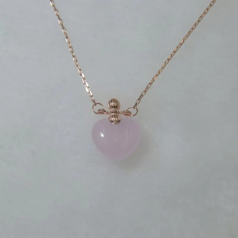 Fancy Heart Design Big Stone O-Chain Silver Jewelry Necklace With Korut 1