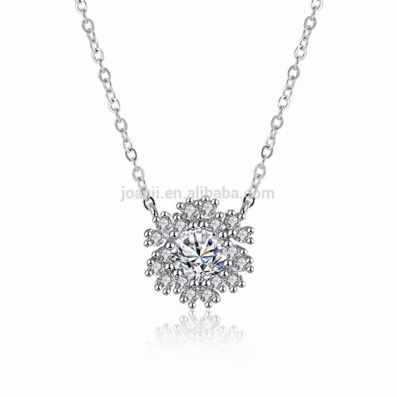 Christmas snowflake 925 sterling silver zircon jewelry necklace 1