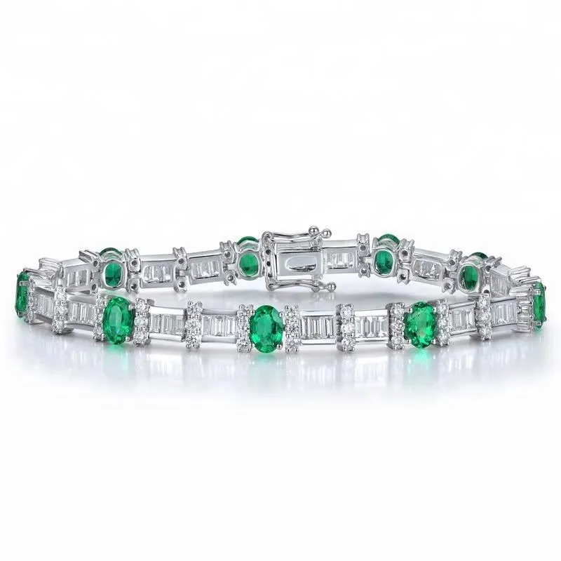 Joacii Women Zircon Sterling Silver Natural Jade Tennis Bracelets With Joalheria 1