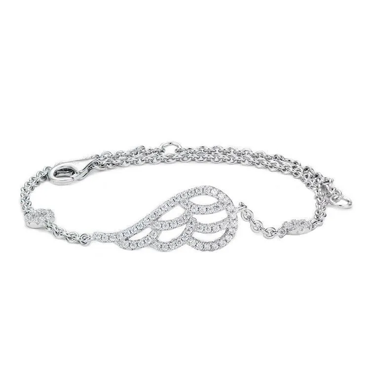 Joacii Angel Wing Bracelets Jewelry S925 Sterling Silver Zircon Bracelets 1