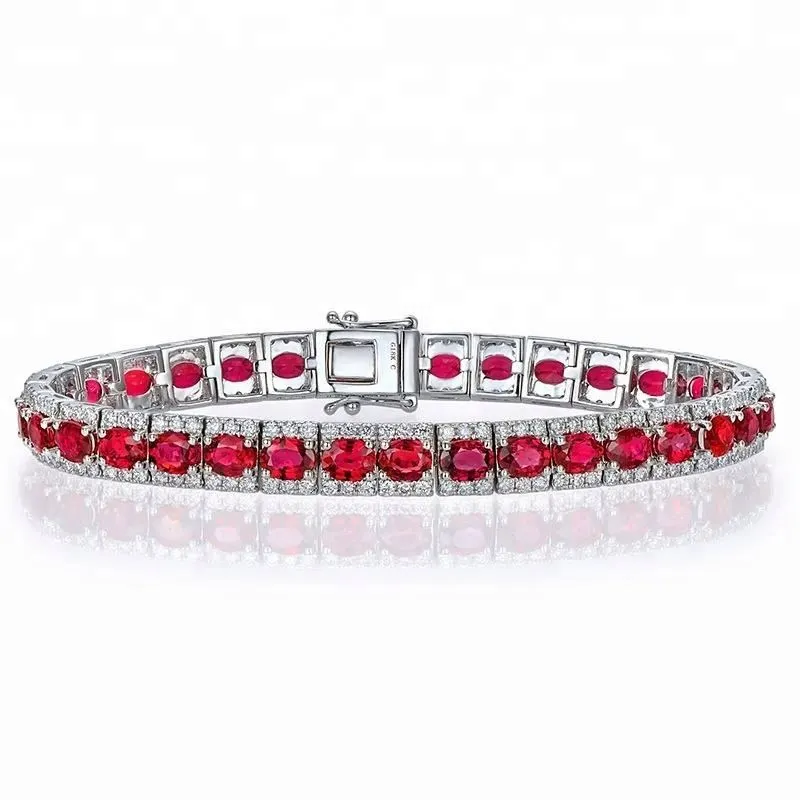 Joacii Wholesale Sterling Silver Ruby Stone Tennis Bracelets Design With Sieraden 1